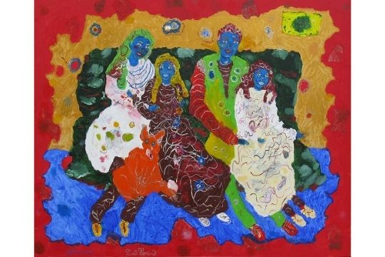 Giuli, Alice. Michele e Gaia - Mista su tela - cm 80x100 - Collezione Privata