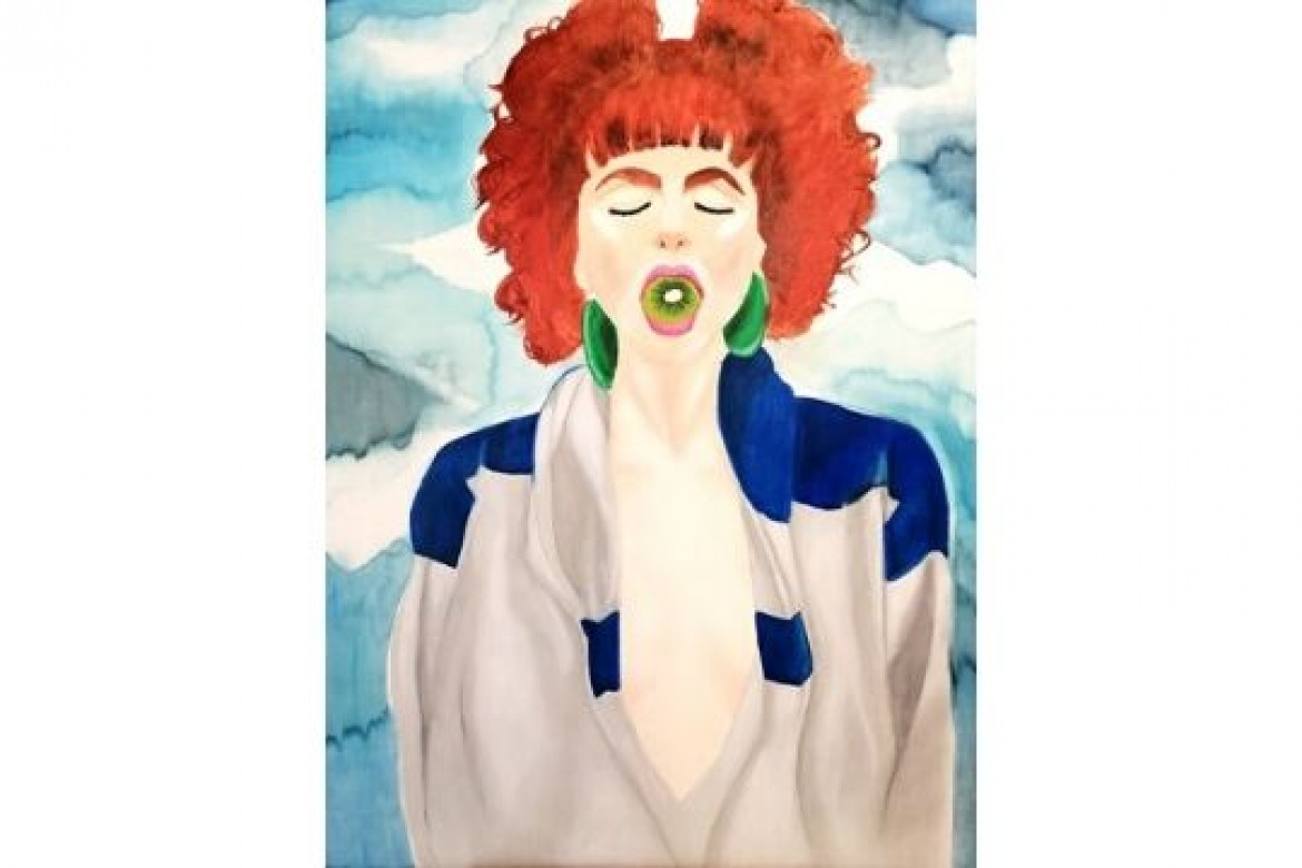 Io kiwo, tu Kiwi, ella... - Olio su tela - cm 100x120