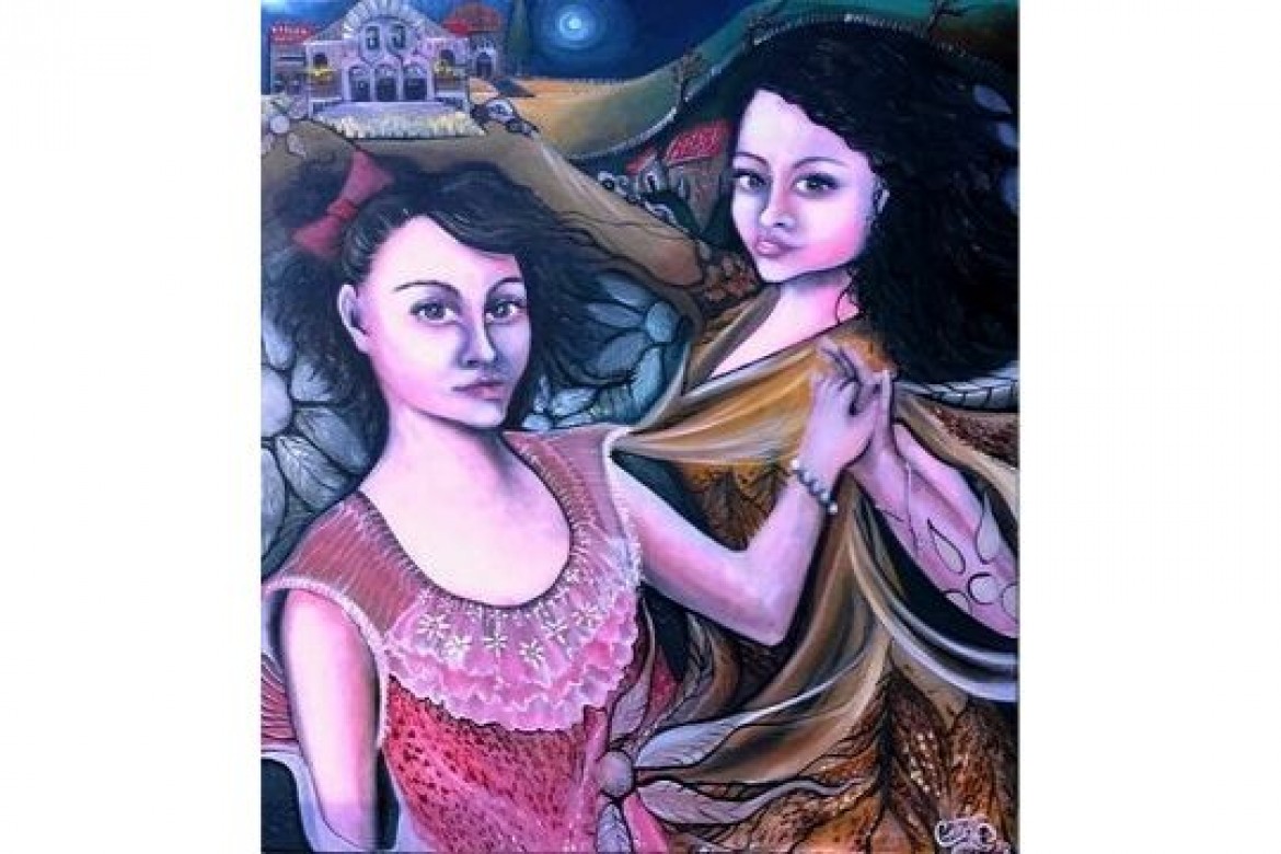 Gemelle diverse - Olio su tela - cm 80x90