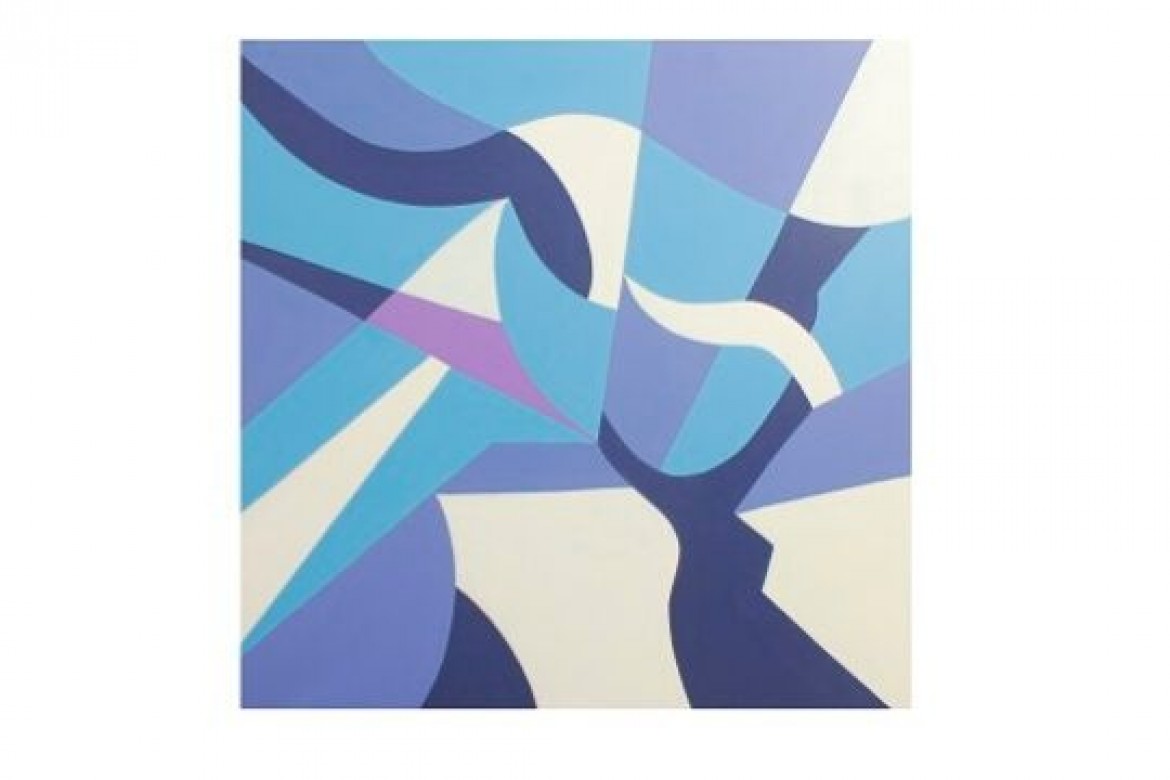 Albero Azzurro - Smalto su tela - cm 80x80 - € 1600.00