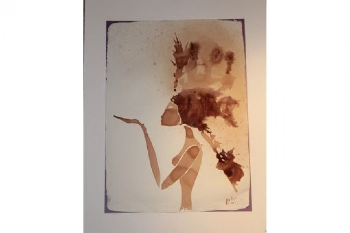 Testa tra le nuvole1 - Vino su carta - cm 55x75