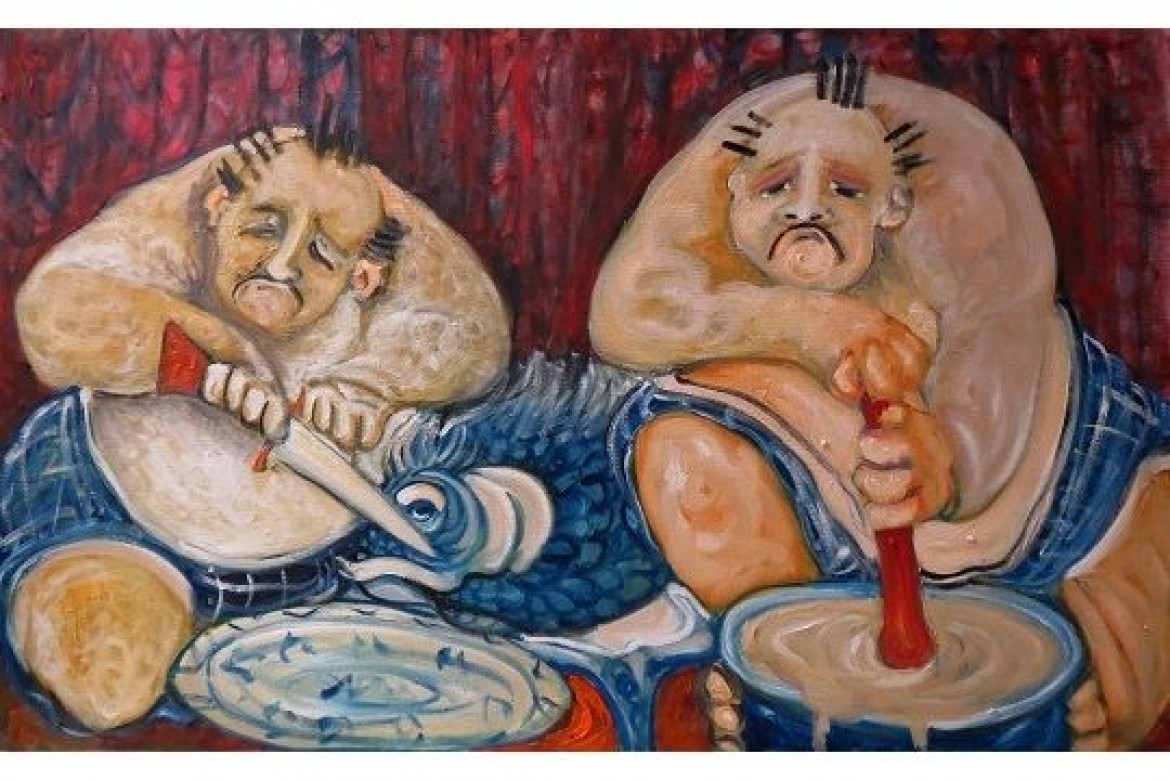 Sumo Casalinghi - Olio su tela - cm 70x50