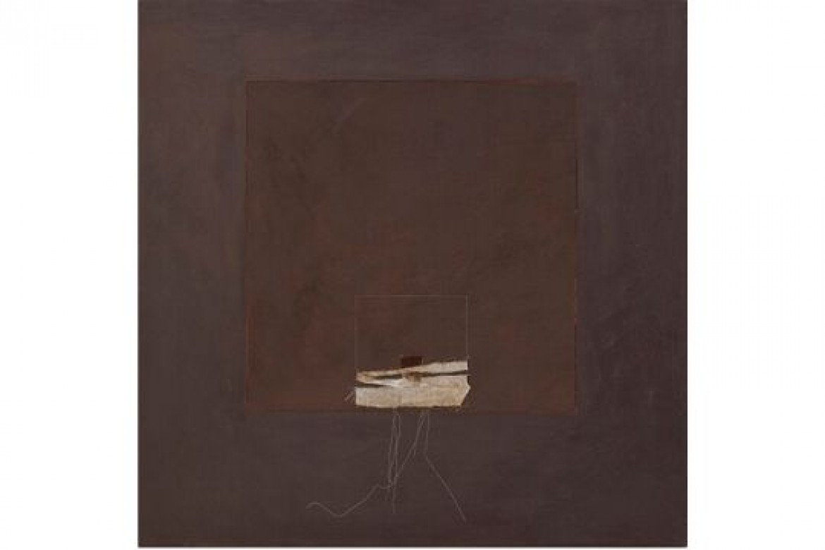 Costrizione - Mista e collage su tela - cm 100x100 - € 2200.00