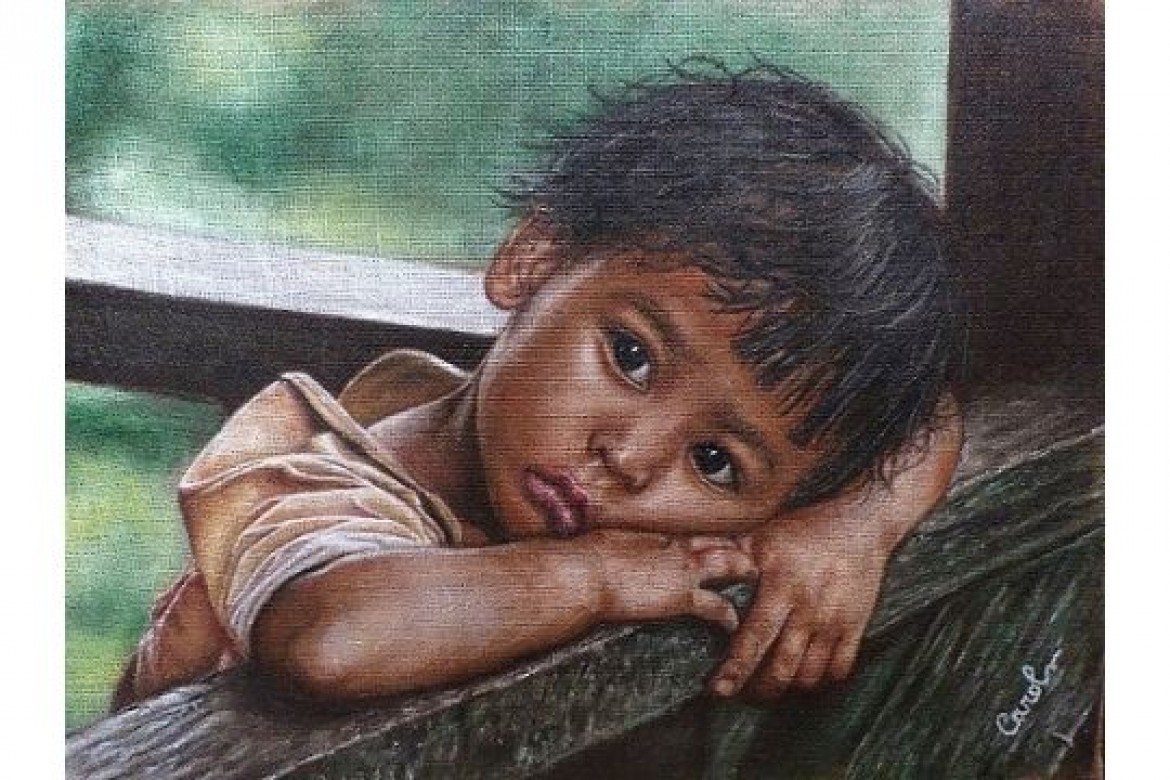 L'attesa - Olio su juta - cm 70x50 - € 600.00