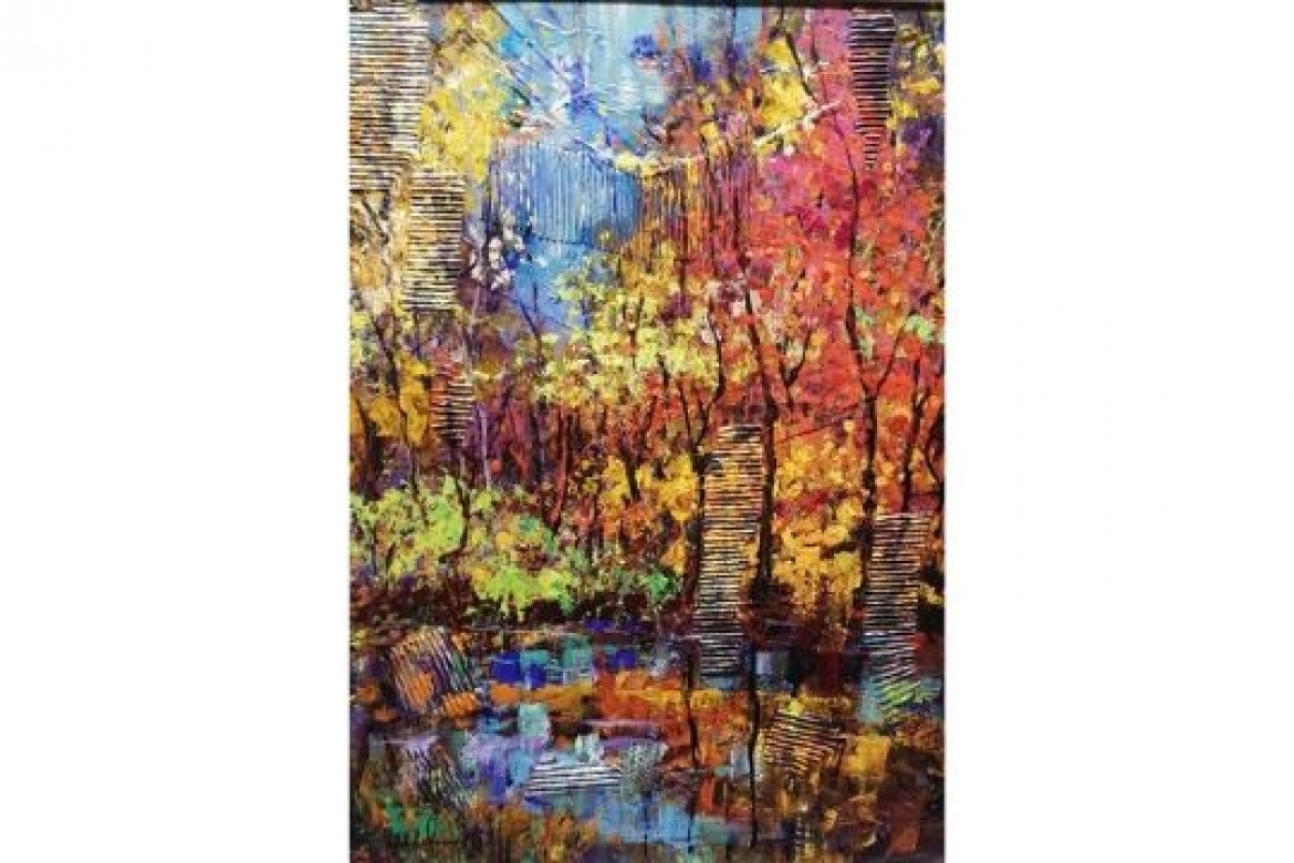 Luci d'autunno - acrilico e tecnica mista su pannello - cm 50x70 - € 500.00