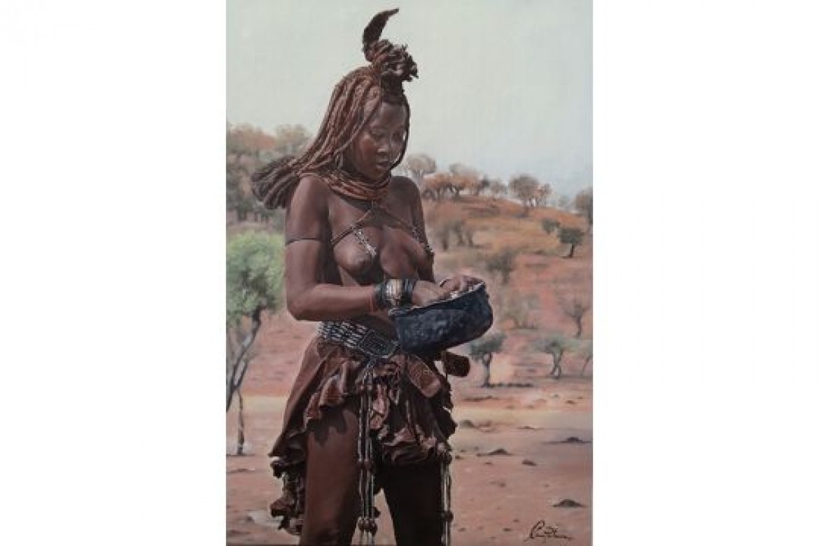 Nina la ragazza della luna - Olio su tela - cm 150x100