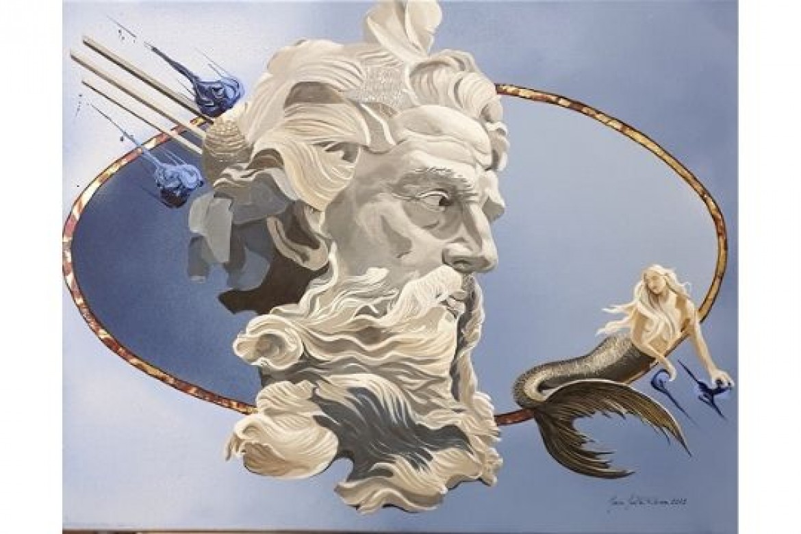 Quota 100 (tra mito e leggenda) - Acrilico e foglia oro - cm 70x55