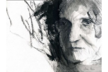 Old face - Acrilico e matita su carta - cm 30x40