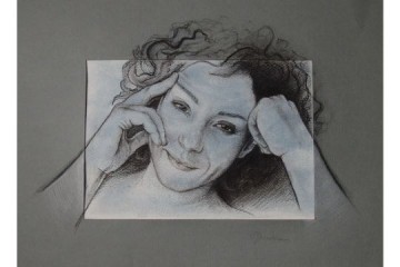 Riposo a Mosca - Gabriella - Carboncino e matita su carta