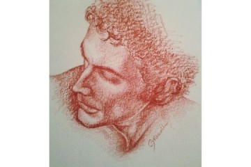 Studio di testa di uomo - Sanguigna su carta