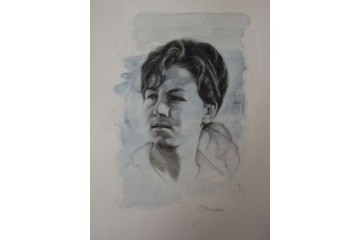 Viaggio in traghetto - Mamma - Carboncino e acquerello su carta