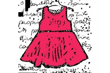 Vestito Rosso - Mista su Tela - cm 50x50