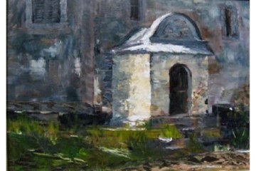 Chiesetta - Olio su tavola - cm 70x50