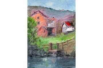 Oltre il cancelletto - Olio su tela - cm 70x100