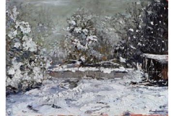 Sotto la neve - Olio su cartone - cm 70x50