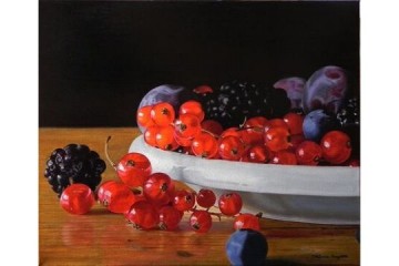 Natura morta con frutti di bosco - Olio su tela - 
