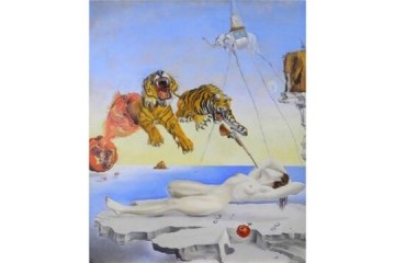 Copia di "Sogno causato dal volo di un'ape intorno a una melegrana un attimo prima del risveglio" di Salvador Dalì - Tecnica: Olio su tavola -