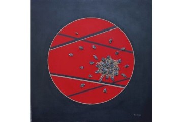 Espansione - Acrilici, sabbie, ceramica applicata - cm 100x100 - € 800.00