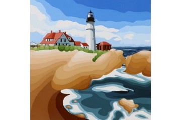 Il faro - Acrilico su tela - cm 40x40 - € 640.00