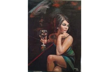 immersa nei propri pensieri - Olio su tela - cm 60x80