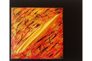 Incendi in Amazzonia - Acrilico e tessuto - cm 44x37 - € 200.00