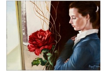 La rosa di stoffa - Olio su tela