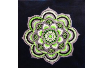 Moon Green - Acrilico cu tela - cm 30x30 - € 99.00