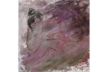 Ne verrò fuori... - Acrilico,Malta e Olio su tela - cm 30x30 - 