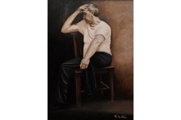 Ritratto di uomo seduto - olio su tela - cm 56x76