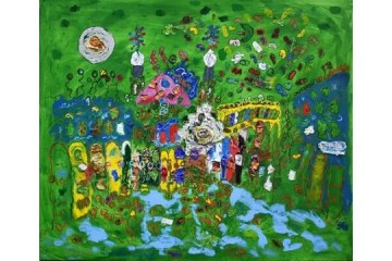 S. Servolo in verde - mista su tela - cm 100x120