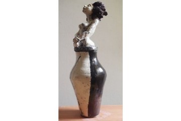 Vaso del silenzio - Ceramica Raku - cm 35x20x20