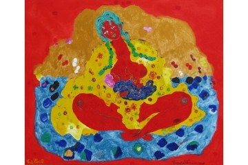 Veronica ed Enea - Mista su tela - cm 100x120